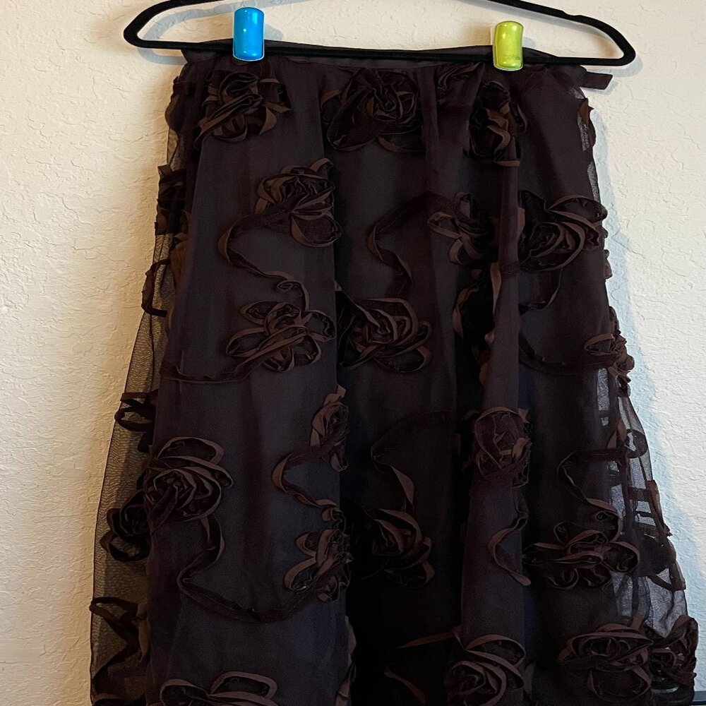 Sherrie Bloom Peter Noviello Chetta B Maxi 3-layer Tulle Lined Skirt SZ 6